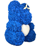 Pearled Heart Rose Bear