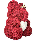 Pearled Heart Rose Bear