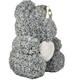 Pearled Heart Rose Bear