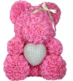 Pearled Heart Rose Bear