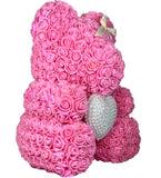 Pearled Heart Rose Bear