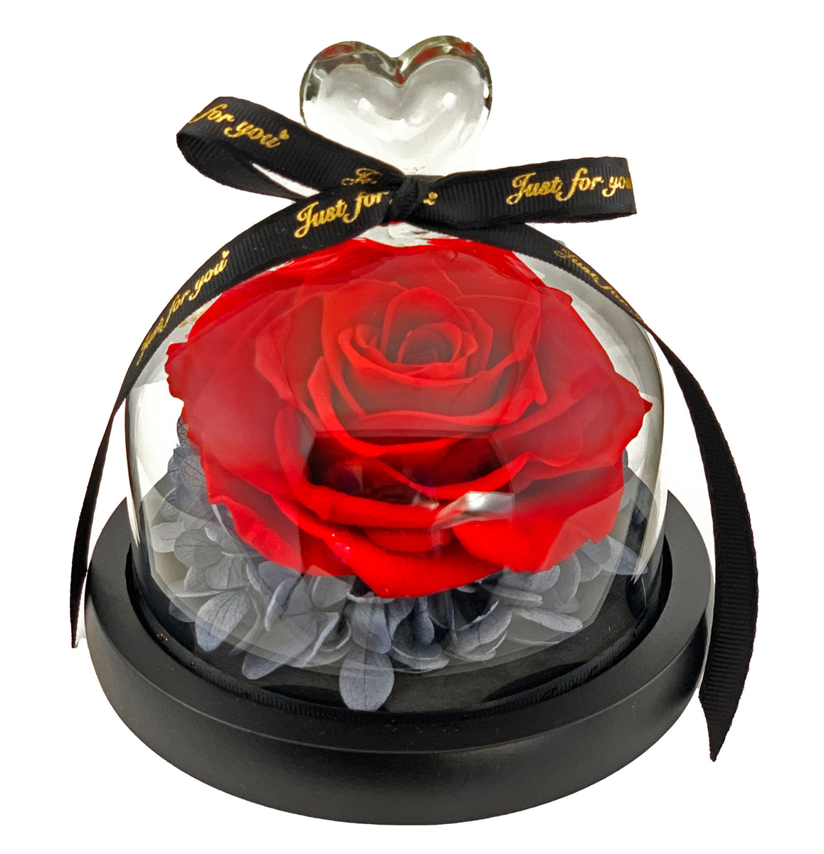 Stabilized rose: Heart-shaped red rose in glass and sand ampoule — Fioreria  Idea Verde Rimini